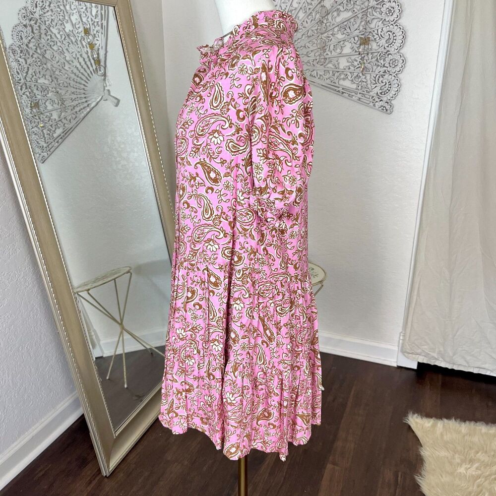 NWT Tcec Pressed Petals Pink Ditsy Floral Dress L Short Flowy Babydoll Cut - Picture 5 of 10